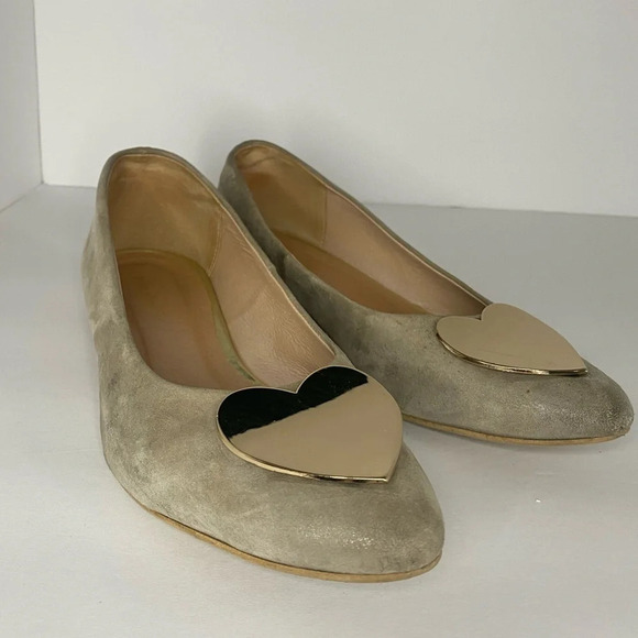 ❤️ Pilar Abril Gold suede shoes size 39 - Picture 7 of 8
